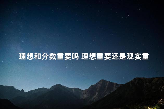 理想和分数重要吗 理想重要还是现实重要辩论赛